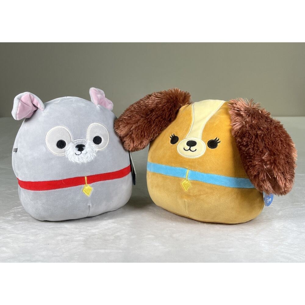 New Squishmallow 8” Lady and The Tramp Set of 2 Disney Walgreens Exclusive Plush